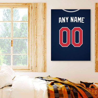 Atlanta Jersey Custom Canvas Print Wall Art for Boy Girl Men Women Baseball Personalized Canvas Art